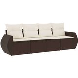 vidaXL 4-dijelni set vrtnih sofa od poliratana s jastucima smeđi | shoptok.hr