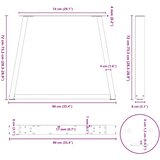  Noge za blagovaonski stol V-oblika 2 kom Crne 90 x (72-73,3) cm Čelik | shoptok.hr