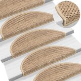  Samoljepljivi otirači za stepenice 15kom 56x17x3cm boja pijeska | shoptok.hr