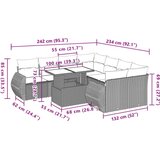 vidaXL 9-dijelni set vrtnih sofa s jastucima bež od poliratana | shoptok.hr