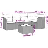  6-dijelni set vrtnih sofa s jastucima bež od poliratana | shoptok.hr