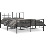  Metalni okvir kreveta uzglavlje i podnožje crni 150x200 cm | shoptok.hr