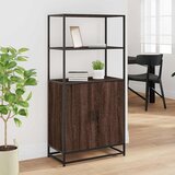  Visoka ploča smeđi hrast 68x35x139 cm Konstruirano drvo i metal | shoptok.hr