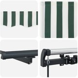  Skrovita tenda Zelena i bijela 300 x 250 cm Poliester i čelik | shoptok.hr