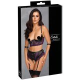 Cottelli Bondage - komplet grudnjaka s kopčama za ruke (crno-ljubičasti) - M | shoptok.hr