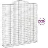  Lučne gabionske košare 20 kom 200x50x220/240 cm pocinčano željezo | shoptok.hr