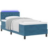  LED Box Spring Krevet s madracem Tamno plava 90 x 190 cm Baršun | shoptok.hr
