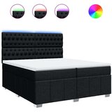 vidaXL Krevet s oprugama i madracem crni 200x200 cm od tkanine | shoptok.hr