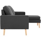vidaXL Kavč trosed s stolčkom za noge temno sivo blago | Shoptok.si