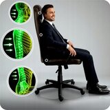 Sofotel 402C-DARK-BROWN ergonomska pisarniška stolica iz eko usnja – temno rjava | Shoptok.si