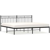 Metalni okvir za krevet s uzglavljem crni 193x203 cm | shoptok.hr