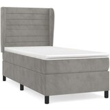 Box spring krevet s madracem svjetlosivi 90x190 cm baršunasti | shoptok.hr