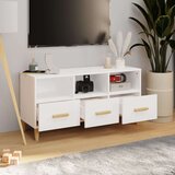TV ormarić bijeli 102 x 36 x 50 cm od konstruiranog drva | shoptok.hr