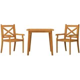  3-dijelni vrtni blagovaonski set od masivnog bagremovog drva Smeđa Dužina stola 85 cm | shoptok.hr