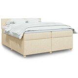 vidaXL Krevet s oprugama i madracem krem 200 x 200 cm od tkanine | shoptok.hr