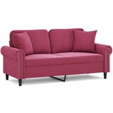  The Living Store Kavč dvosed z blazinami vinsko rdeč 140 cm žamet - Dvosed, (21446557) | Shoptok.si