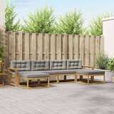  Set vanjskih sofa 6 kom. Bijela i svjetlosiva Smeđa 337 x 162,5 x 73 cm | shoptok.hr