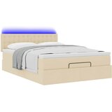  Otomanski krevet s madracem i LED krem 140x200 cm tkanine | shoptok.hr