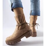 Gemre Beige lace-up ankle boots Averardo | Shoptok.si