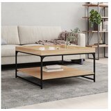 vidaXL Klubska mizica sonoma hrast 80x80x45cm inzenirski les | Shoptok.si