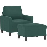  Fotelja s tabureom tamnozelena 60 cm baršunasta | shoptok.hr