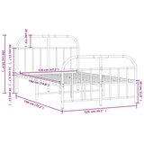  Metalni okvir kreveta uzglavlje i podnožje bijeli 120x190 cm | shoptok.hr