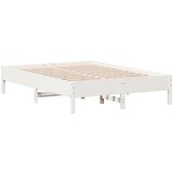  The Living Store Posteljni okvir brez vzmetnice bel 120x190 cm trdna borovina - Posteljni Okvir, (21500895) | Shoptok.si
