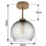 Brilagi LED plafonski luster R GLASS 1xE27/60W/230V prečnik 25 cm bež/dimno siv Slike
