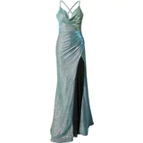 LUXUAR Večernja haljina svijetloplava / svijetlozelena / srebro