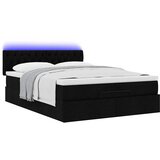  Otomanski krevet s madracem i LED crni 140x200 cm od tkanine | Eponuda.ba