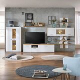 Mömax stenski regal auris, alpsko bela, barva hrasta | Shoptok.si