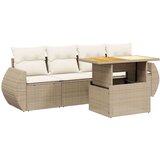  5-dijelni vrtni set sofa s jastucima bež od poliratana | shoptok.hr