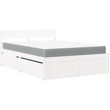  The Living Store Postelja s predali in vzmetnico bela 140x190 cm trdna borovina - Postelja, (21495775) | Shoptok.si