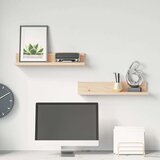 vidaXL Stenske police 2 kosa 50x11x9 cm trdna borovina | Shoptok.si