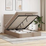  Ottoman krevet s madracem i LED diodama Cappuccino 140x190 cm umjetna koža | shoptok.hr