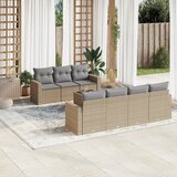 vidaXL 8-dijelni set vrtnih sofa od poliratana s jastucima bež Cijene