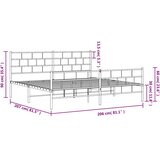  Metalni okvir kreveta uzglavlje i podnožje crni 200x200 cm | shoptok.hr