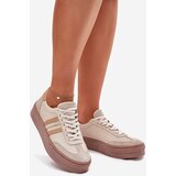Zazoo Ladies Leather Sneakers On Platform N1234 Beige | Shoptok.si