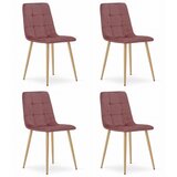 KARA stolica - ružičasti baršun / noge u boji drveta x 4 | shoptok.hr