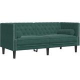Maison Chic kavč - Sofa - Kanape chesterfield z vzglavniki dvosed temno zelen žamet, (21727276) | Shoptok.si