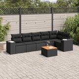  7-dijelni set vrtnih sofa od poliratana s jastucima crni | shoptok.hr