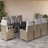 vidaXL 9-dijelni vrtni blagovaonski set od poliratana s jastucima bež | shoptok.hr