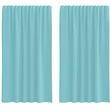 Voile zavjese s džepovima za šipke 2 kom tirkizne Tirkizna 140 x 175 cm | shoptok.hr