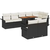  Set za blagovanje u vrtu s 9 komada i jastučićima Crni poli ratan akacija | shoptok.hr
