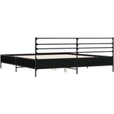  Posteljni okvir črn 200x200 cm inženirski les in kovina, (21166019) | Shoptok.si