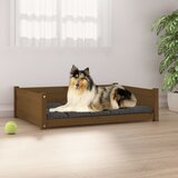 vidaXL Pasja postelja medeno rjava 95,5x65,5x28 cm trdna borovina | Shoptok.si