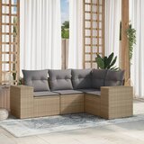  4-dijelni set vrtnih sofa s jastucima bež od poliratana | shoptok.hr