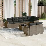  9-dijelni set vrtnih sofa od poliratana s jastucima sivi | shoptok.hr