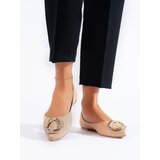 SHELOVET Suede ballerinas beige Cijene