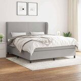  Box spring postelja z vzmetnico svetlo siva 180x200 cm blago, (20788882) Cene